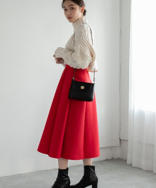 Edit Sheen（エディットシーン）の「ボンディングボリュームフレアスカート（スカート・レディース・ブラック/ネイビー/レッド・MEDIUM）」の16枚目の写真