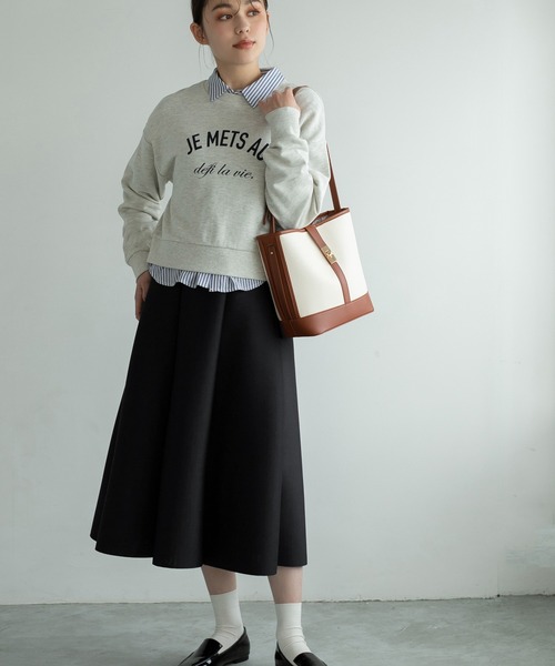 Edit Sheen（エディットシーン）の「ボンディングボリュームフレアスカート（スカート・レディース・ブラック/ネイビー/レッド・MEDIUM）」の5枚目の写真