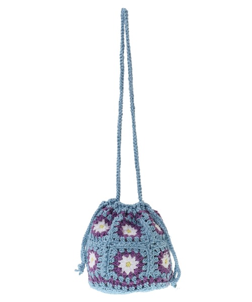 Candy Stripper（キャンディストリッパー）の「FLOWER CROCHET DRAWSTRING バッグ（ショルダーバッグ・レディース・ライトブルー/ブラック・FREE）」の2枚目の写真