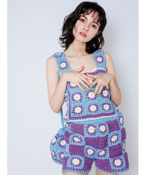 Candy Stripper（キャンディストリッパー）の「FLOWER CROCHET DRAWSTRING バッグ（ショルダーバッグ・レディース・ライトブルー/ブラック・FREE）」の18枚目の写真