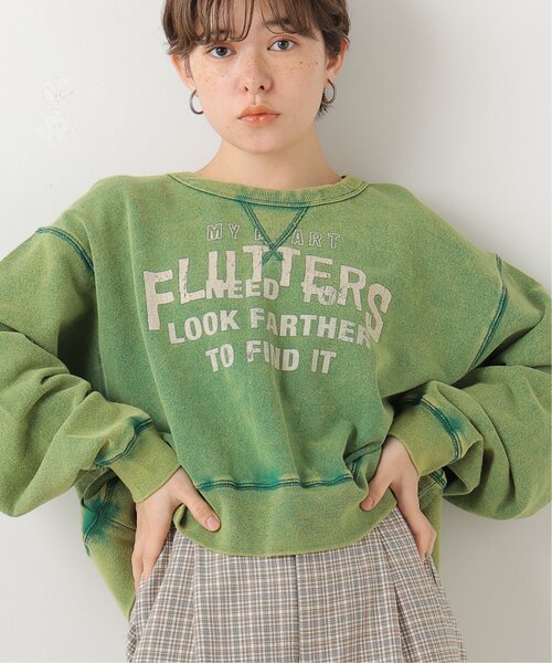 DOUBLE NAME（ダブルネーム）の「加工ロゴプリントクロップド丈プルオーバー（スウェット・レディース・キナリ/スミクロ/サックスブルー/グリーン・FREE）」の3枚目の写真