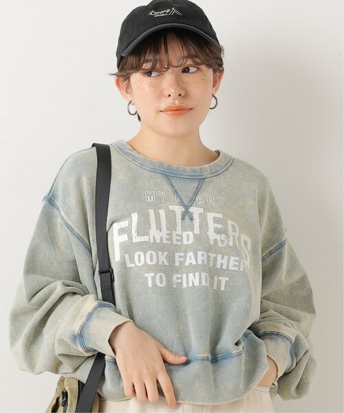 DOUBLE NAME（ダブルネーム）の「加工ロゴプリントクロップド丈プルオーバー（スウェット・レディース・キナリ/スミクロ/サックスブルー/グリーン・FREE）」の5枚目の写真