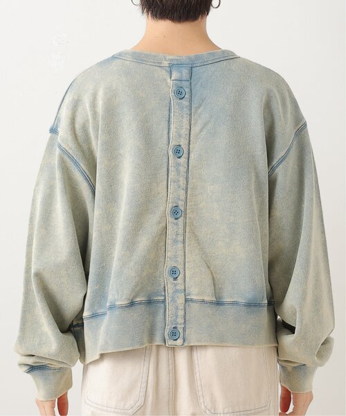 DOUBLE NAME（ダブルネーム）の「加工ロゴプリントクロップド丈プルオーバー（スウェット・レディース・キナリ/スミクロ/サックスブルー/グリーン・FREE）」の10枚目の写真