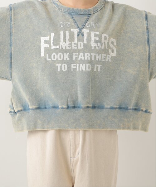 DOUBLE NAME（ダブルネーム）の「加工ロゴプリントクロップド丈プルオーバー（スウェット・レディース・キナリ/スミクロ/サックスブルー/グリーン・FREE）」の16枚目の写真