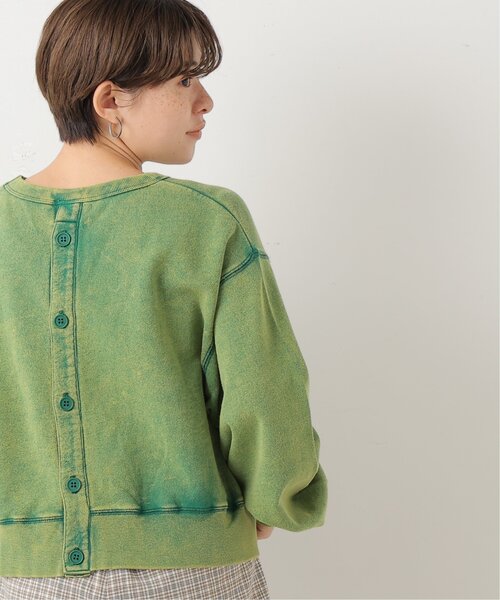 DOUBLE NAME（ダブルネーム）の「加工ロゴプリントクロップド丈プルオーバー（スウェット・レディース・キナリ/スミクロ/サックスブルー/グリーン・FREE）」の19枚目の写真