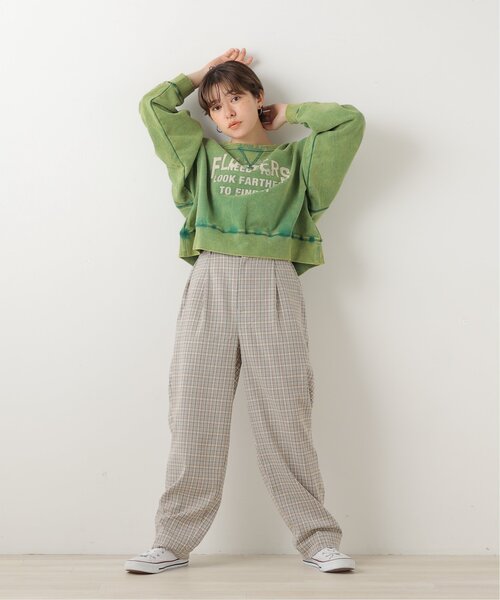 DOUBLE NAME（ダブルネーム）の「加工ロゴプリントクロップド丈プルオーバー（スウェット・レディース・キナリ/スミクロ/サックスブルー/グリーン・FREE）」の20枚目の写真