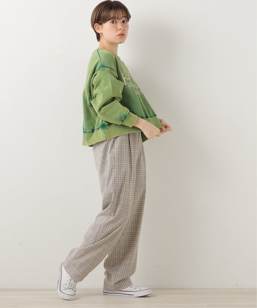 DOUBLE NAME（ダブルネーム）の「加工ロゴプリントクロップド丈プルオーバー（スウェット・レディース・キナリ/スミクロ/サックスブルー/グリーン・FREE）」の21枚目の写真