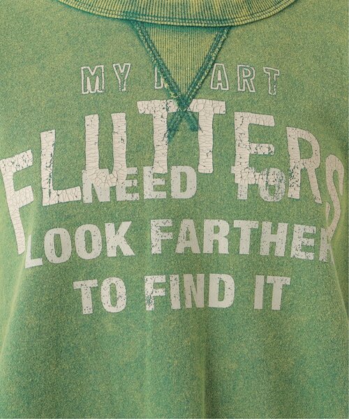 DOUBLE NAME（ダブルネーム）の「加工ロゴプリントクロップド丈プルオーバー（スウェット・レディース・キナリ/スミクロ/サックスブルー/グリーン・FREE）」の22枚目の写真