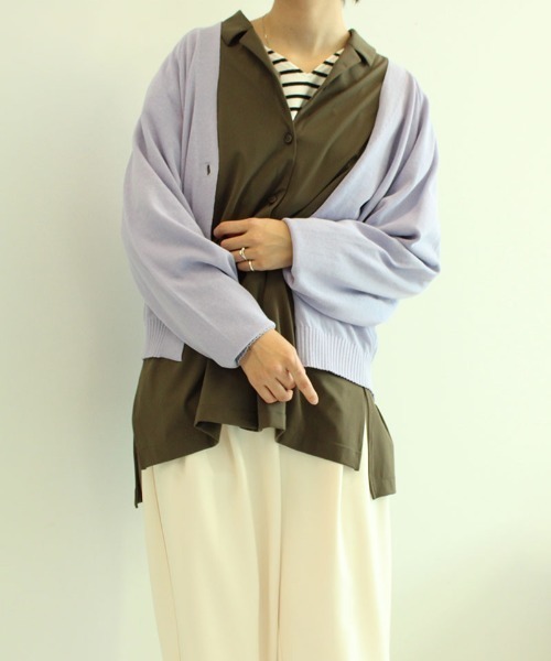 leswel（レスウェル）の「【M～5L 大きいサイズ】ボーダー ドルマン カットソー（Tシャツ/カットソー・レディース・ベージュ/ネイビー/オフホワイト/ピンク・LL/3L/4L/5L/M/L）」の11枚目の写真