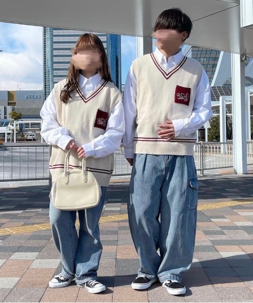 PairPair(ペアペア)の「チルデンニットベスト(ユニセックス)(ベスト・レディース・ネイビー/アイボリー・MEDIUM/LARGE)」の15枚目の写真