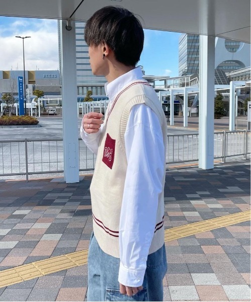 PairPair(ペアペア)の「チルデンニットベスト(ユニセックス)(ベスト・レディース・ネイビー/アイボリー・MEDIUM/LARGE)」の11枚目の写真