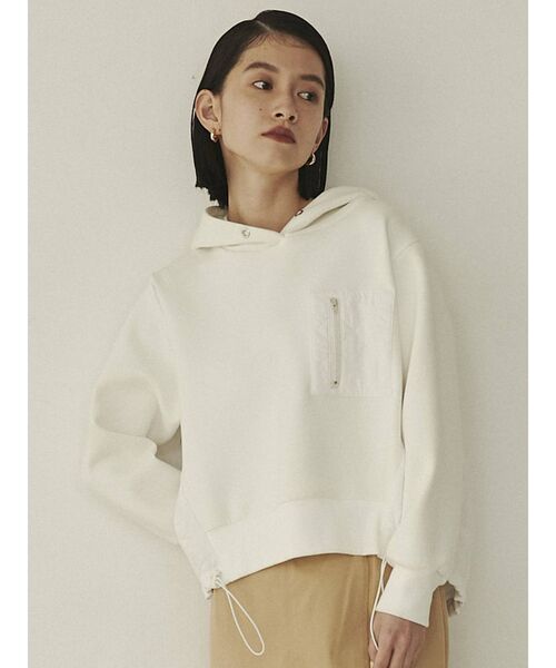 COTORICA（コトリカ）の「キルティング切替パーカー【セットアップ対応】（パーカー・レディース・ブラック/オフホワイト/カーキ・MEDIUM/SMALL）」の2枚目の写真