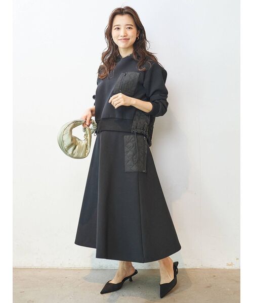 COTORICA（コトリカ）の「キルティング切替パーカー【セットアップ対応】（パーカー・レディース・ブラック/オフホワイト/カーキ・MEDIUM/SMALL）」の8枚目の写真