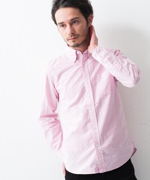 green label relaxing（グリーンレーベルリラクシング）の「◎40//OX GIZA BD-N シャツ◆（シャツ/ブラウス・メンズ・ライトグレー/ライトピンク/コバルトブルー/ホワイト/イエロー・SMALL/MEDIUM/X-LARGE/LARGE/X-SMALL）」の5枚目の写真