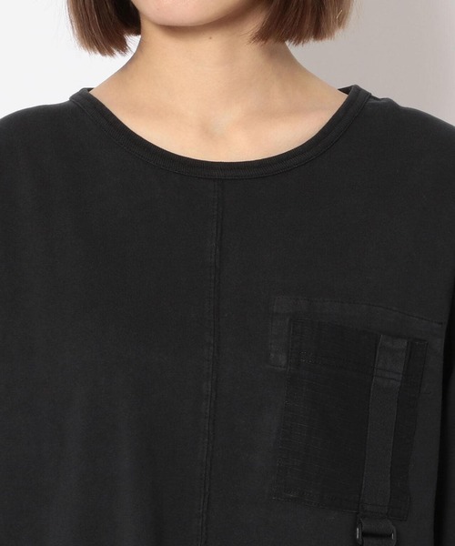 AVIREX(アヴィレックス)の「FADE WASH TAPE LOGO ONEPIECE/ フェイドウォッシュ ロゴワンピース(ワンピース・レディース・イエロー/オリーブ/オフホワイト/ブラック・FREE)」の6枚目の写真