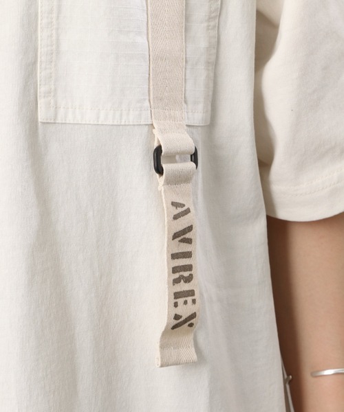 AVIREX(アヴィレックス)の「FADE WASH TAPE LOGO ONEPIECE/ フェイドウォッシュ ロゴワンピース(ワンピース・レディース・イエロー/オリーブ/オフホワイト/ブラック・FREE)」の13枚目の写真