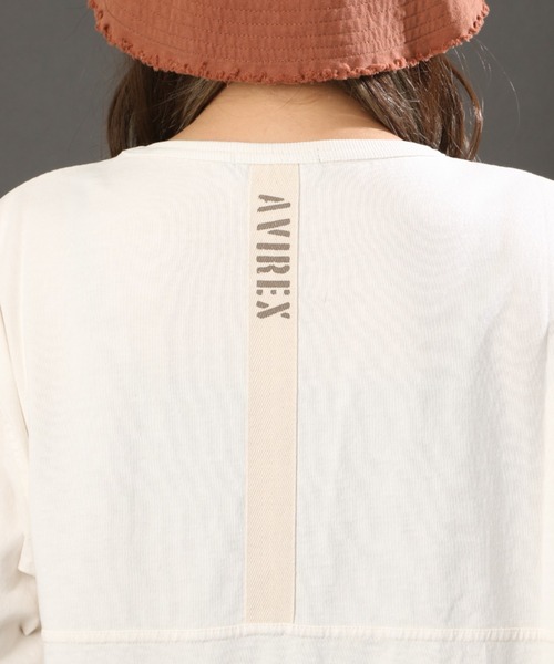 AVIREX(アヴィレックス)の「FADE WASH TAPE LOGO ONEPIECE/ フェイドウォッシュ ロゴワンピース(ワンピース・レディース・イエロー/オリーブ/オフホワイト/ブラック・FREE)」の11枚目の写真