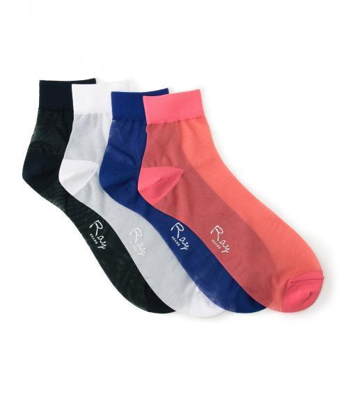 Ray BEAMS（レイビームス）の「Ray BEAMS / シースルーソリッド（ソックス/靴下・レディース・ピンク/ブルー/ネイビー/ホワイト・ONE SIZE）」の9枚目の写真