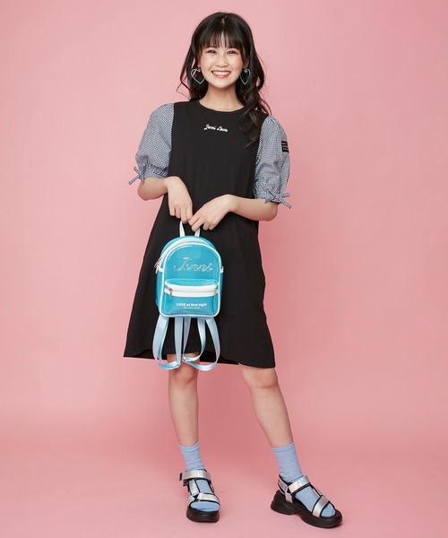 JENNI love（ジェニィラブ）の「フレークロゴクリアミニリュック（バックパック/リュック・キッズ・ラベンダー/サックスブルー/オフホワイト・F）」の4枚目の写真