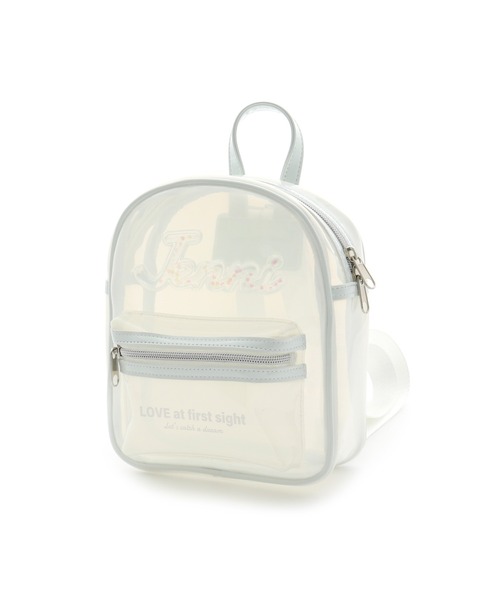 JENNI love（ジェニィラブ）の「フレークロゴクリアミニリュック（バックパック/リュック・キッズ・ラベンダー/サックスブルー/オフホワイト・F）」の8枚目の写真