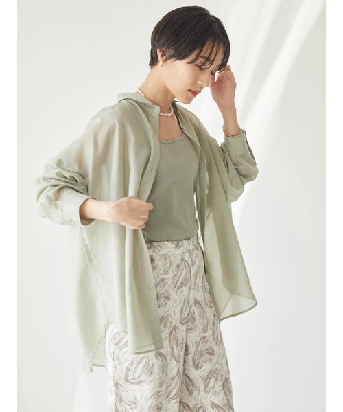 AMERICAN HOLIC（アメリカンホリック）の「SET ボイルシャツ+タンクセット（アンサンブル・レディース・モカ/チェック/アイボリー/カーキ・L/M）」の18枚目の写真