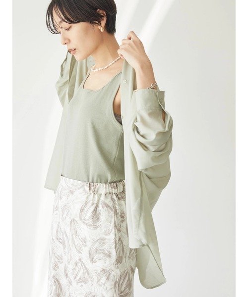 AMERICAN HOLIC（アメリカンホリック）の「SET ボイルシャツ+タンクセット（アンサンブル・レディース・モカ/チェック/アイボリー/カーキ・L/M）」の19枚目の写真