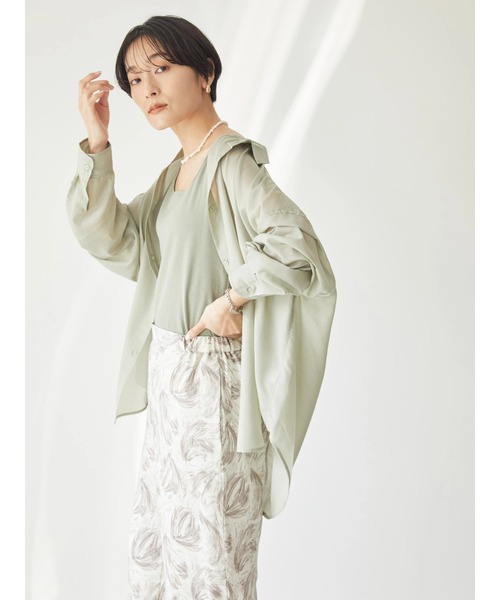 AMERICAN HOLIC（アメリカンホリック）の「SET ボイルシャツ+タンクセット（アンサンブル・レディース・モカ/チェック/アイボリー/カーキ・L/M）」の20枚目の写真