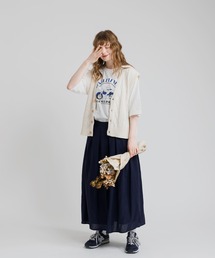 MUHET | リネン混タックフレアスカート(スカート)