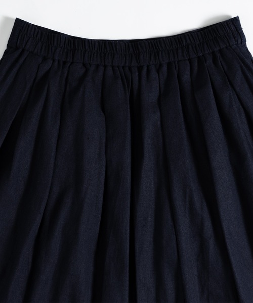 MUHET（ミュエータ）の「リネン混タックフレアスカート（スカート・レディース・ネイビー/グリーン/ライトカーキ・SMALL/MEDIUM/LARGE）」の8枚目の写真