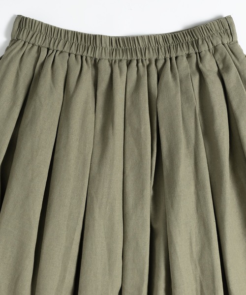 MUHET（ミュエータ）の「リネン混タックフレアスカート（スカート・レディース・ネイビー/グリーン/ライトカーキ・SMALL/MEDIUM/LARGE）」の12枚目の写真