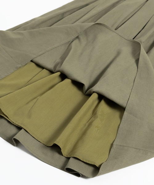 MUHET（ミュエータ）の「リネン混タックフレアスカート（スカート・レディース・ネイビー/グリーン/ライトカーキ・SMALL/MEDIUM/LARGE）」の14枚目の写真