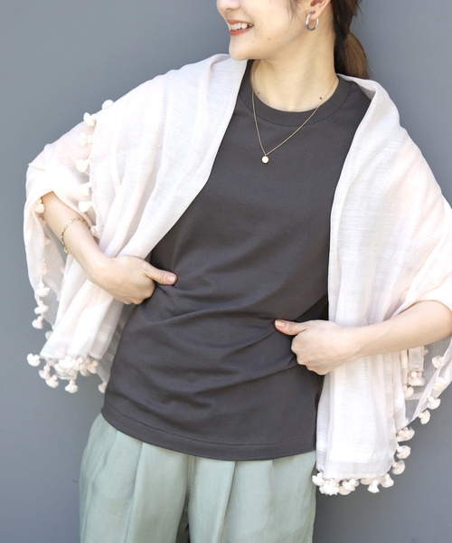 SLOBE IENA【CITRUS/シトラス】 ロゴ刺繍ストール SLOBE IENA（スローブイエナ）の「【CITRUS/シトラス】 ロゴ刺繍
