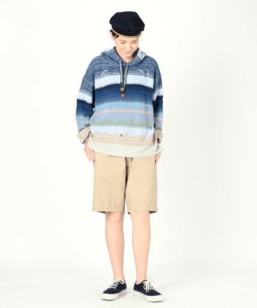 45R（フォーティファイブアール）の「水平線ジャカードの908フーディ（インディゴ）（パーカー・レディース・インディゴブルー・SMALL）」の15枚目の写真