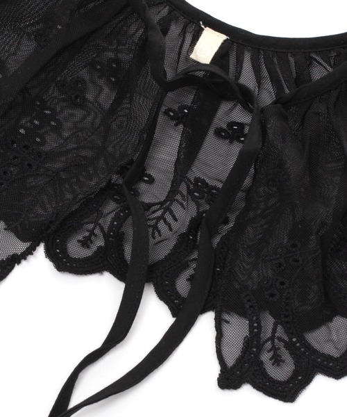 studio CLIP（スタディオクリップ）の「チュールギャザー付け襟（付け襟・レディース・アイボリー/ブラック/ホワイト・FREE）」の7枚目の写真