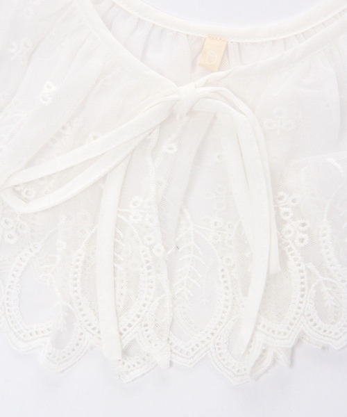 studio CLIP（スタディオクリップ）の「チュールギャザー付け襟（付け襟・レディース・アイボリー/ブラック/ホワイト・FREE）」の11枚目の写真