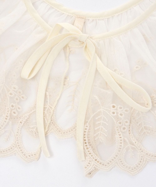 studio CLIP（スタディオクリップ）の「チュールギャザー付け襟（付け襟・レディース・アイボリー/ブラック/ホワイト・FREE）」の9枚目の写真