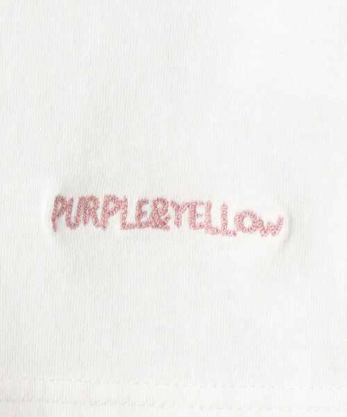 Purple&Yellow(パープルアンドイエロー)の「ロゴ刺繍BIGリンガー半袖クルーネックTシャツ(Tシャツ/カットソー・メンズ・ブラック×ホワイト/ホワイト系1/ホワイト×ブラック・SMALL/LARGE/MEDIUM)」の20枚目の写真