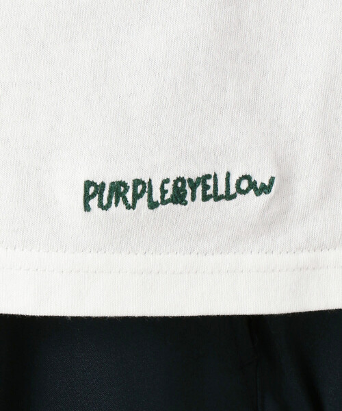 Purple&Yellow(パープルアンドイエロー)の「ロゴ刺繍BIGリンガー半袖クルーネックTシャツ(Tシャツ/カットソー・メンズ・ブラック×ホワイト/ホワイト系1/ホワイト×ブラック・SMALL/LARGE/MEDIUM)」の21枚目の写真