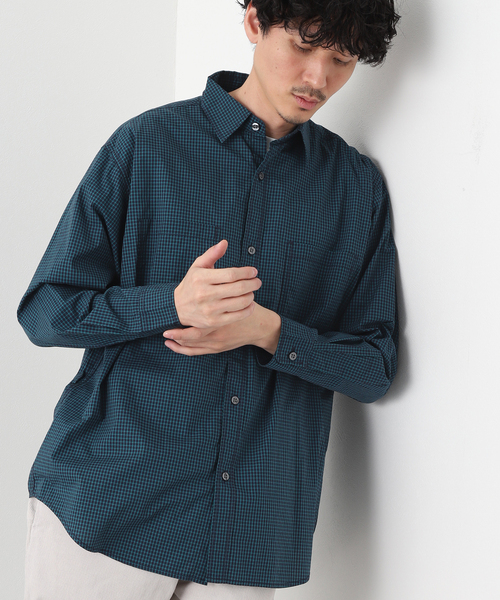 JOURNAL STANDARD relume（ジャーナルスタンダード　レリューム）の「オーバーサイズ ハイキングチェックシャツ（シャツ/ブラウス・メンズ・ベージュ/ネイビー/ピンク・MEDIUM/LARGE）」の3枚目の写真