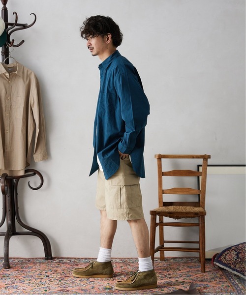 JOURNAL STANDARD relume（ジャーナルスタンダード　レリューム）の「オーバーサイズ ハイキングチェックシャツ（シャツ/ブラウス・メンズ・ベージュ/ネイビー/ピンク・MEDIUM/LARGE）」の6枚目の写真
