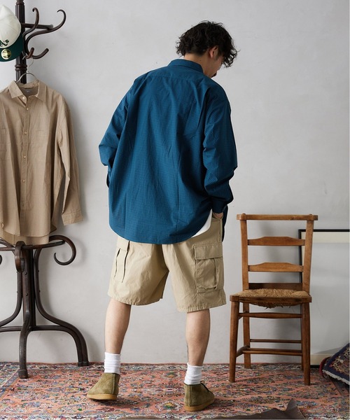 JOURNAL STANDARD relume（ジャーナルスタンダード　レリューム）の「オーバーサイズ ハイキングチェックシャツ（シャツ/ブラウス・メンズ・ベージュ/ネイビー/ピンク・MEDIUM/LARGE）」の7枚目の写真