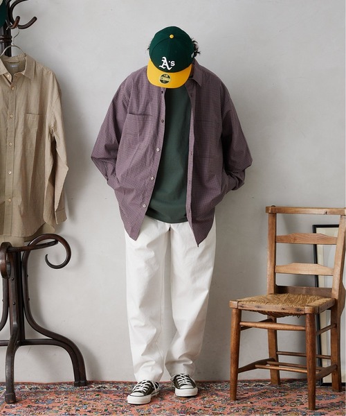 JOURNAL STANDARD relume（ジャーナルスタンダード　レリューム）の「オーバーサイズ ハイキングチェックシャツ（シャツ/ブラウス・メンズ・ベージュ/ネイビー/ピンク・MEDIUM/LARGE）」の14枚目の写真