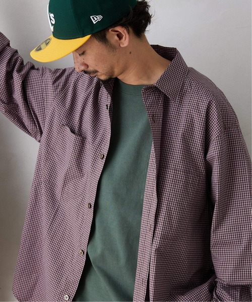 JOURNAL STANDARD relume（ジャーナルスタンダード　レリューム）の「オーバーサイズ ハイキングチェックシャツ（シャツ/ブラウス・メンズ・ベージュ/ネイビー/ピンク・MEDIUM/LARGE）」の17枚目の写真