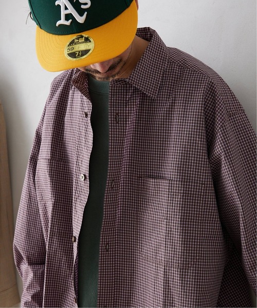 JOURNAL STANDARD relume（ジャーナルスタンダード　レリューム）の「オーバーサイズ ハイキングチェックシャツ（シャツ/ブラウス・メンズ・ベージュ/ネイビー/ピンク・MEDIUM/LARGE）」の18枚目の写真