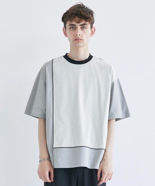 CITY TOKYO（シティトウキョウ）の「スクエアデザインオーバーサイズTシャツ（Tシャツ/カットソー・メンズ・ブラック/オフホワイト/グリーン・1/2）」の7枚目の写真