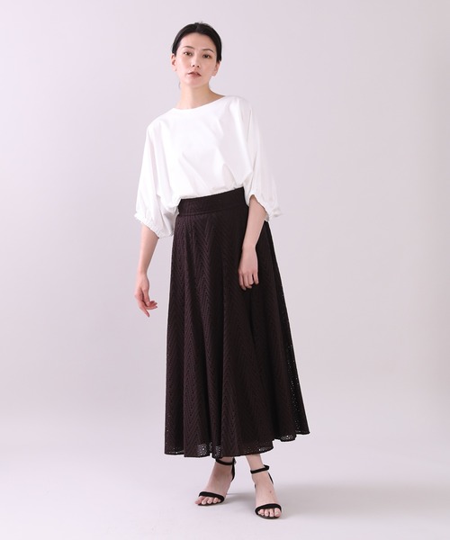 INED（イネド）の「ドルマンスリーブギャザーカットソー《接触冷感》（Tシャツ/カットソー・レディース・ライトグレー/ネイビー/オフホワイト/ブルー・9号）」の12枚目の写真