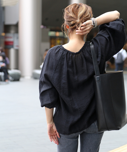 DEUXIEME CLASSE - elaulea　Gather Sleeve ブラウス(BLACK Deuxieme Classe（ドゥーズィエムクラス）の「*Gather Sleeve