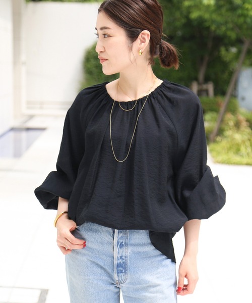 DEUXIEME CLASSE - elaulea　Gather Sleeve ブラウス(BLACK Deuxieme Classe（ドゥーズィエムクラス）の「*Gather Sleeve