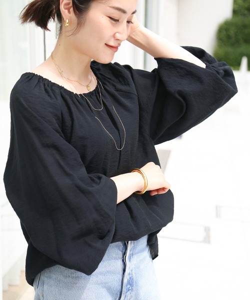 DEUXIEME CLASSE - Deuxieme Classe　Gather Sleeve 　ブラウス Deuxieme Classe Gather Sleeve ブラウス(BLACK トップス