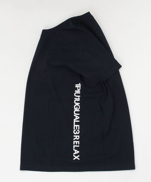 1piu1uguale3 RELAX(ウノピュウノウグァーレトレリラックス)の「1PIU1UGUALE3 RELAX(1PIU1UGUALE3 RELAX) キッズバックロゴプリントT(Tシャツ/カットソー・キッズ・ホワイト/ブラック/チャコールグレー/ネイビー/ライトブルー/グリーン/ロイヤルブルー/パープル/ライトピンク・150/140/130/110/120)」の11枚目の写真